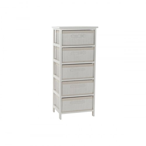 Kommode - hvid bambus & paulownia, 42 × 32 × 98 cm