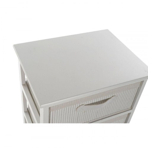 Kommode - hvid bambus & paulownia, 42 × 32 × 98 cm