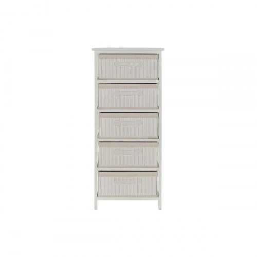 Kommode - hvid bambus & paulownia, 42 × 32 × 98 cm