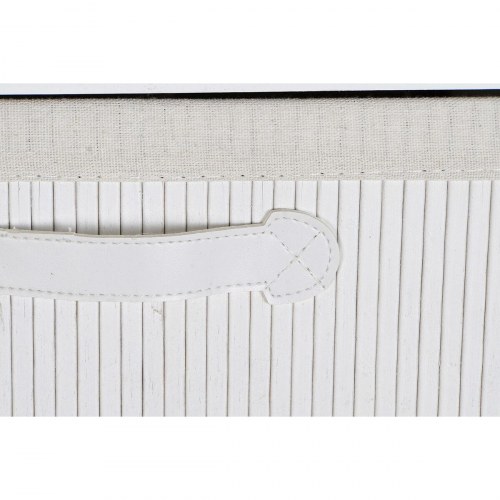 Kommode - hvid bambus & paulownia, 42 × 32 × 98 cm