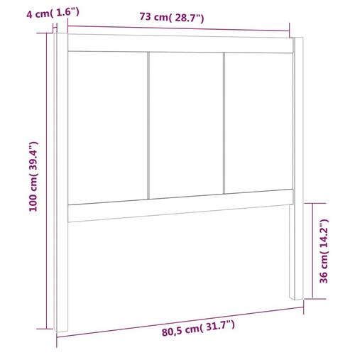 Sengegærde 80,5x4x100 cm massivt fyrretræ hvid