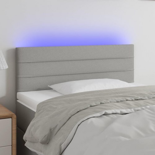 Sengegavl med LED-lys 80 x 5 x 78/88 cm - lysegrå