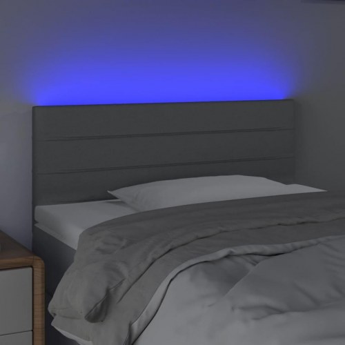 Sengegavl med LED-lys 80 x 5 x 78/88 cm - lysegrå