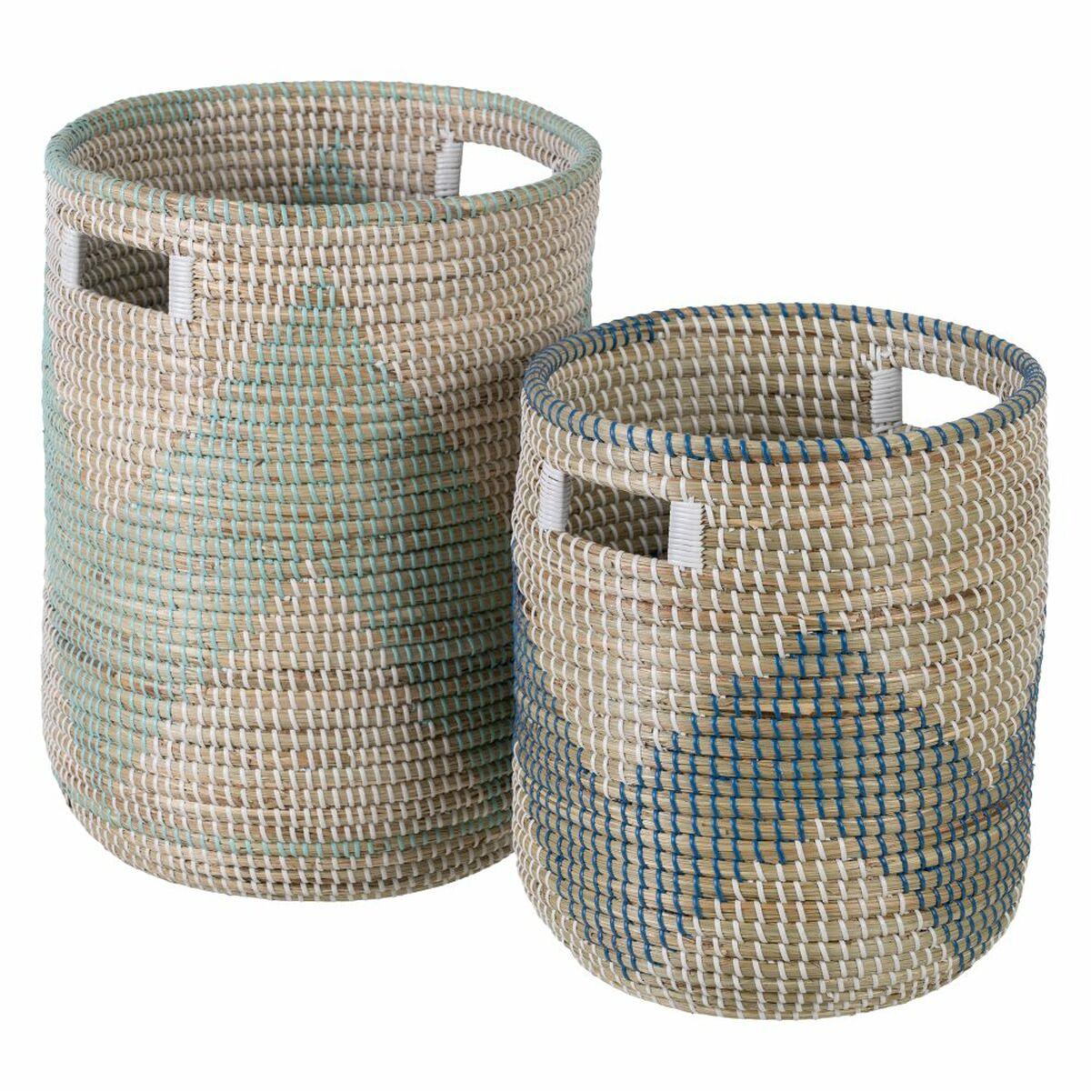 Set med kurve 38 x 38 x 50 cm Natur Grå Naturlig fiber (2 Dele)