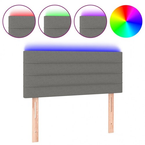 Sengegavl med LED-lys 80 x 5 x 78/88 cm - mørkegrå