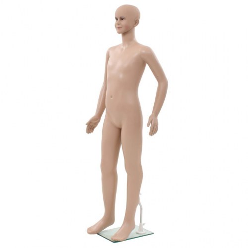 Børnemannequin med glasbase 140 cm - beige
