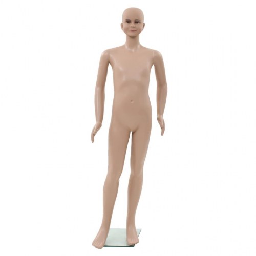 Børnemannequin med glasbase 140 cm - beige