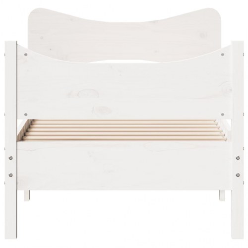 Sengeramme uden madras 90x200 cm massivt fyrretræ hvid