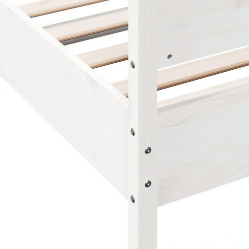 Sengeramme uden madras 90x200 cm massivt fyrretræ hvid