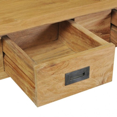 Konsolbord 90x30x80 cm massivt teaktræ
