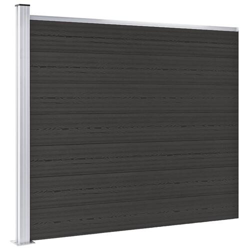 Hegnspanel 175x146 cm WPC sort