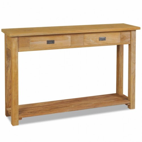 Konsolbord 120x30x80 cm massivt teaktræ