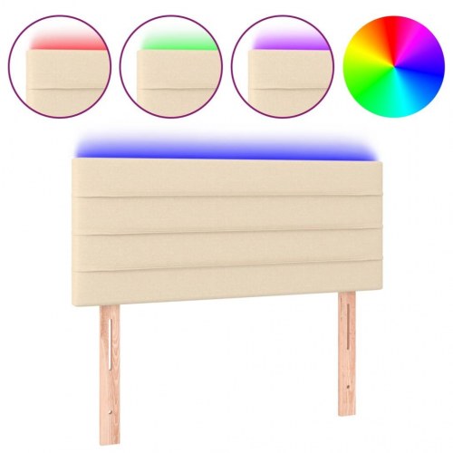 Sengegavl med LED-lys 80 x 5 x 78/88 cm - cremefarvet