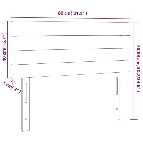 Sengegavl med LED-lys 80 x 5 x 78/88 cm - cremefarvet