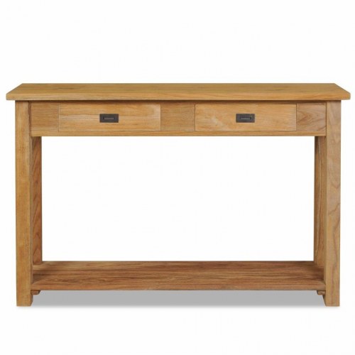 Konsolbord 120x30x80 cm massivt teaktræ