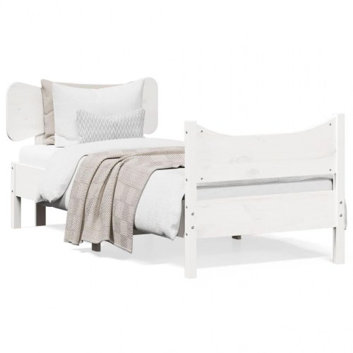 Sengeramme uden madras 90x190 cm massivt fyrretræ hvid