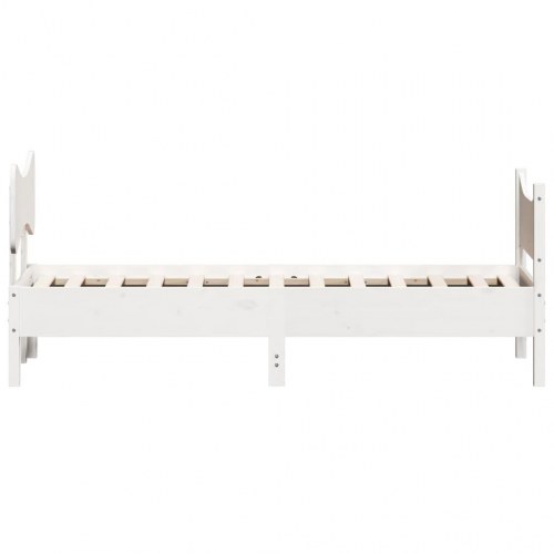 Sengeramme uden madras 90x190 cm massivt fyrretræ hvid