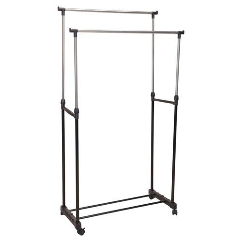 Storage solutions tøjstativ m. dobbelt bøjlestang 80x42x(90-160) cm