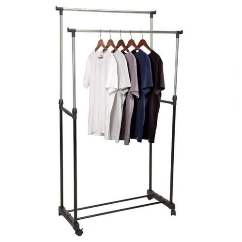 Storage solutions tøjstativ m. dobbelt bøjlestang 80x42x(90-160) cm