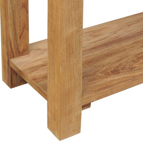 Konsolbord 120x30x80 cm massivt teaktræ