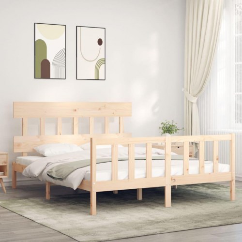 Sengeramme uden madras 160 x 200 cm i massivt fyrretræ