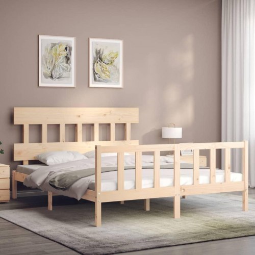 Sengeramme uden madras 160 x 200 cm i massivt fyrretræ