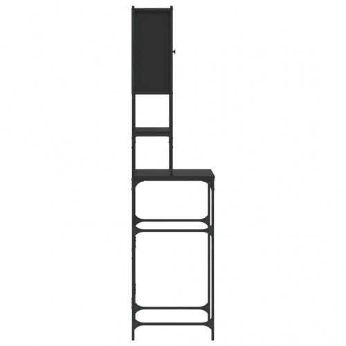 Vaskemaskineskab 68 × 48,5 × 194 cm - sort opbevaringsskab til badeværelse