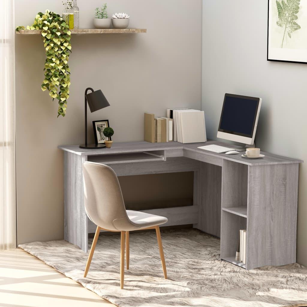 Hjørneskrivebord 120x140x75 Konstrueret Træ Grå Sonoma