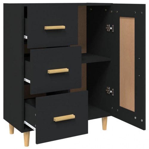 Skænk 69,5x34x90 cm konstrueret træ sort