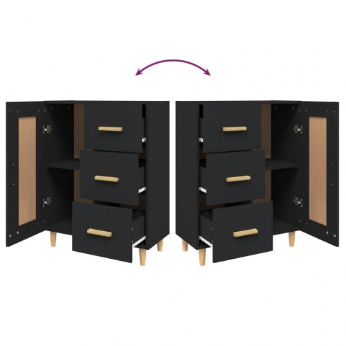 Skænk 69,5x34x90 cm konstrueret træ sort