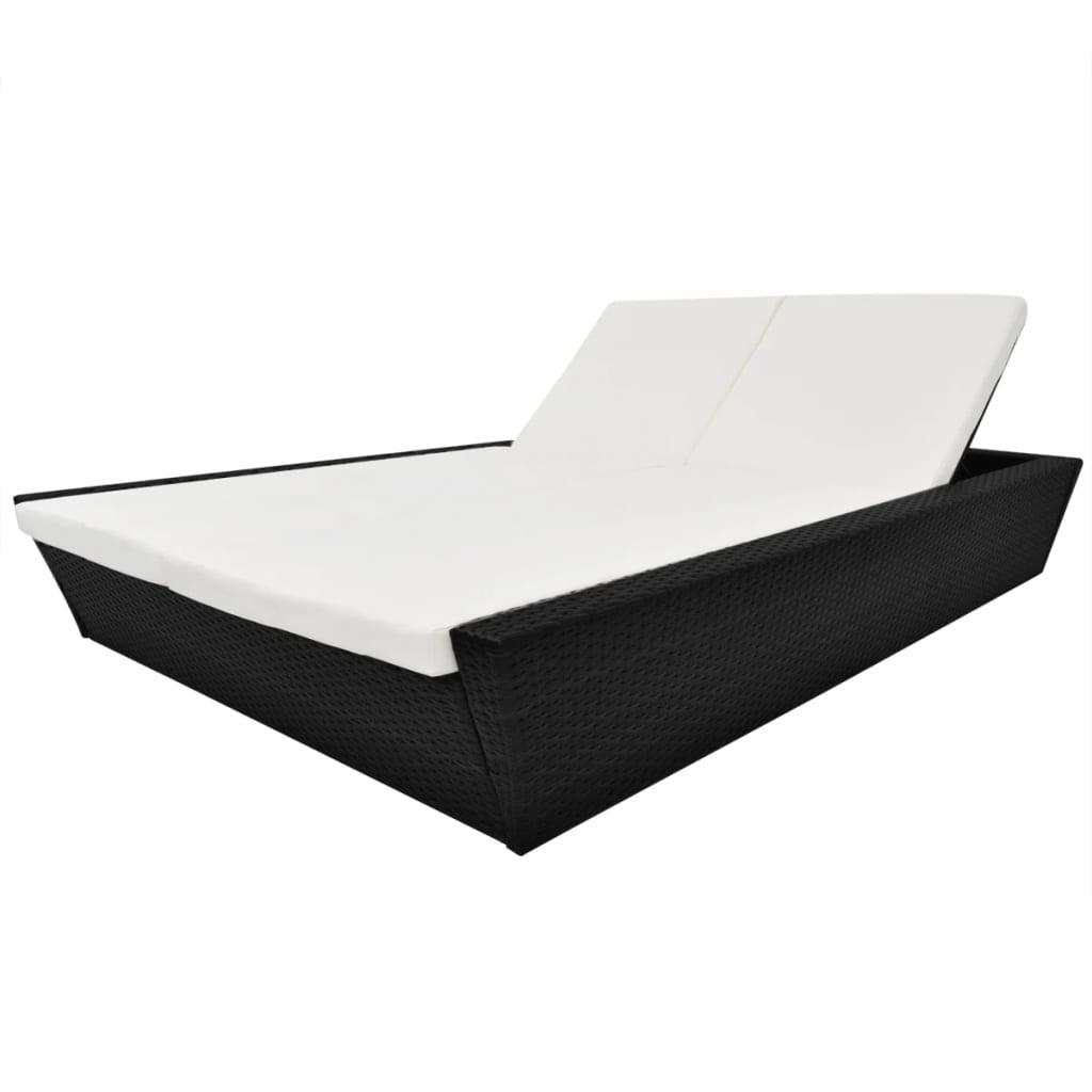 Loungeseng Med Hynde Polyrattan Sort