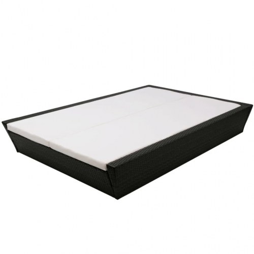 Loungeseng med hynde polyrattan sort