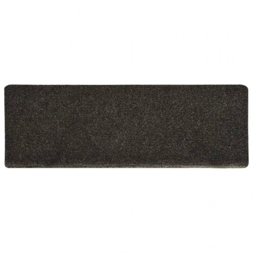 Trappemåtter selvklæbende - 15 stk., 65×21×4 cm, antracit, rektangulær kant