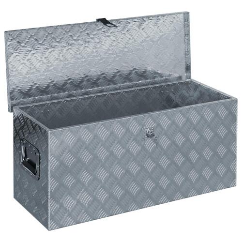 Aluminiumsboks 90,5x35x40 cm sølvfarvet