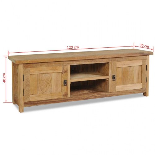 Tv-bord 120x30x40 cm massivt teaktræ