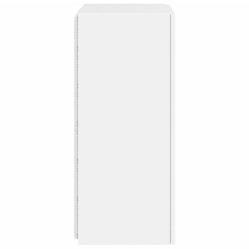 Væghængt tv-bord med LED-lys 40,5x35x80 cm hvid