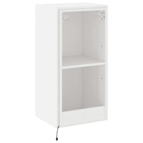 Væghængt tv-bord med LED-lys 40,5x35x80 cm hvid