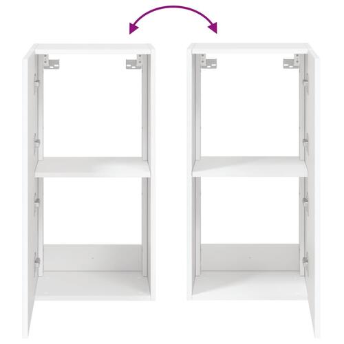 Væghængt tv-bord med LED-lys 40,5x35x80 cm hvid