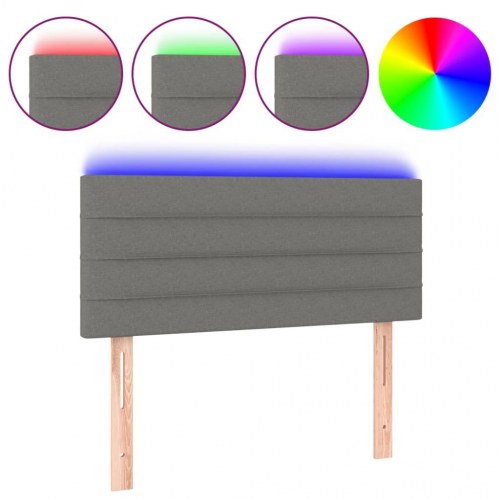 Sengegavl med LED-lys 100 x 5 x 78/88 cm - mørkegrå