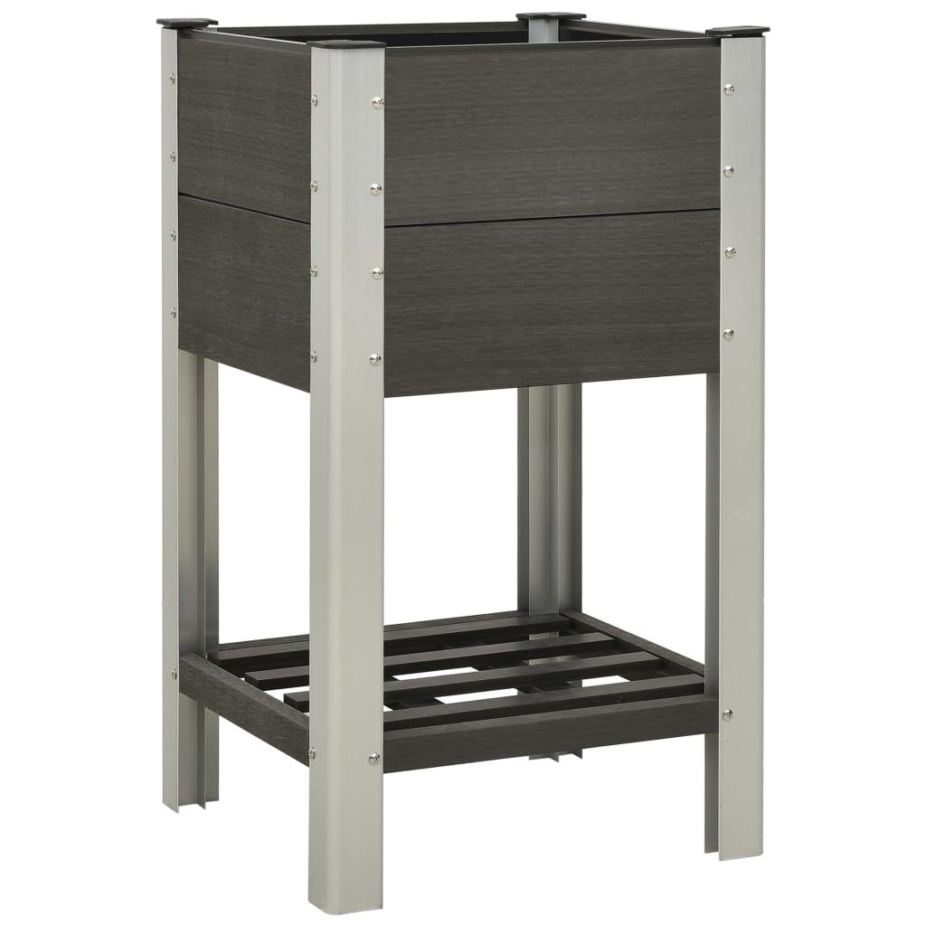 Højbed Med Hylde 50x50x90 Wpc Grå