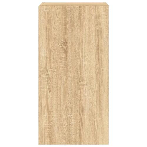 Væghængt tv-bord med LED-lys 40,5x35x80 cm sonoma-eg