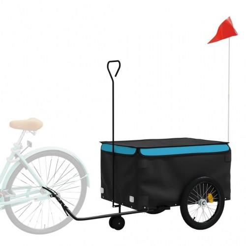 Cykelanhænger 45 kg - jern, sort/blå