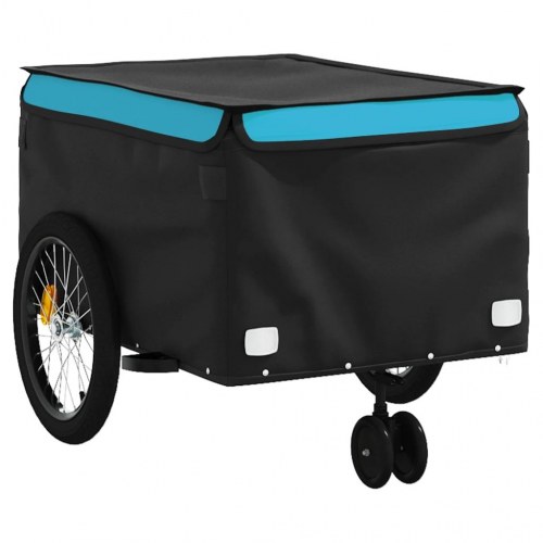 Cykelanhænger 45 kg - jern, sort/blå