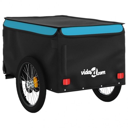 Cykelanhænger 45 kg - jern, sort/blå