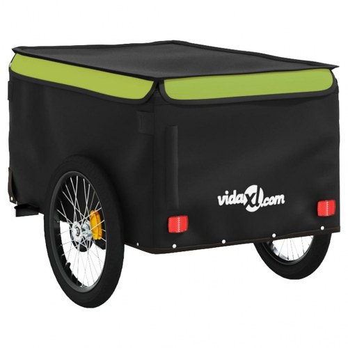 Cykelanhænger 30 kg jern sort og grøn