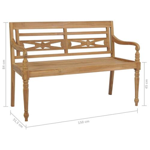 Batavia-bænk 150 cm teak