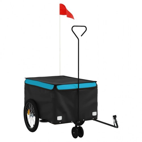 Cykelanhænger 30 kg - jern, sort/blå