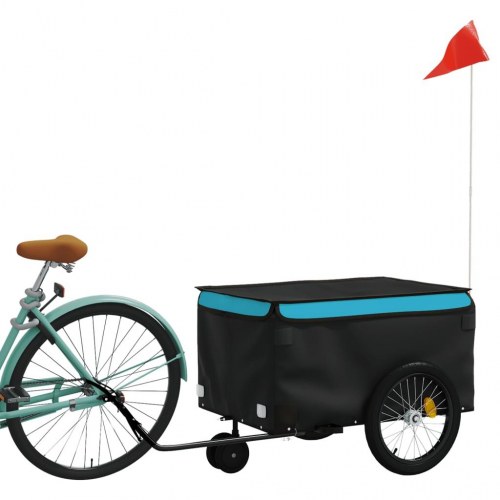 Cykelanhænger 30 kg - jern, sort/blå