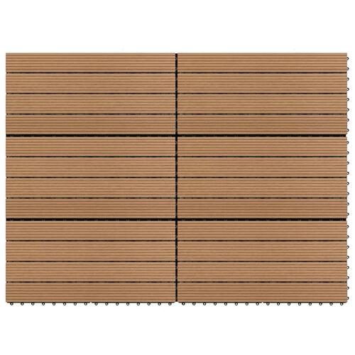 Terrassefliser 6 stk. 60x30 cm 1,08 m² WPC brun