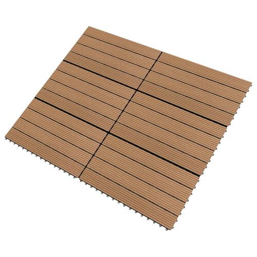 Terrassefliser 6 stk. 60x30 cm 1,08 m² WPC brun